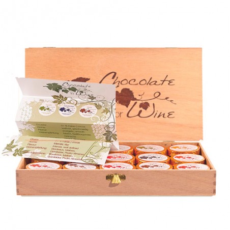 DreiMeister     Confezione CHOCOLATE FOR WINE con 45 dobloni di cioccolato mono-origine e guida abbinamenti Vini - 360 gr