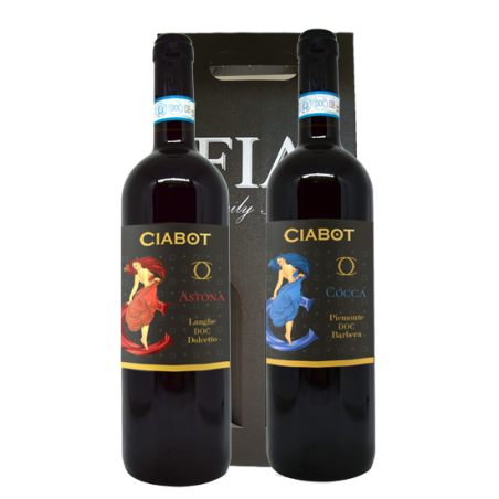 Cantina Ciabot 1896     DUETTO DIVINA - Valigetta con 2 bottiglie da 75 cl di vino piemontese DOC 